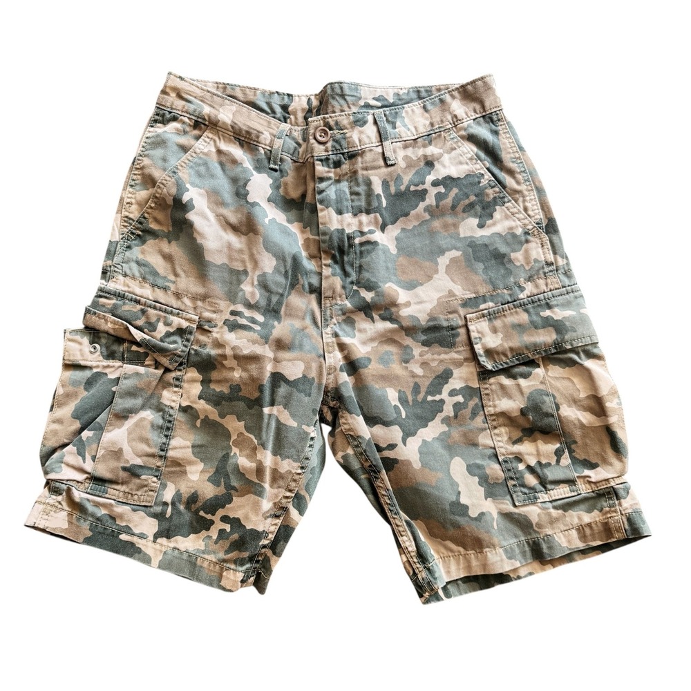 Gap Mens Camo Cargo Shorts Green Brown Size 32 Cotton Utility S40198